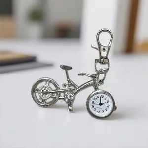 Portachiavi bici in metallo orologio al quarzo pendente appeso creativo borsa