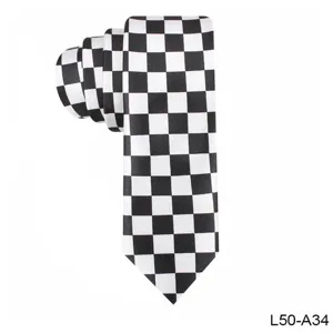 Men Casual Narrow Necktie Polyester Printed Striped Geometric Business Formal Fashion Suit Neck Tie Accessory