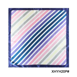 Women Fashion Satin Silk Scarf Abstract Geometric Wave Printed Square Scarf Four Seasons Decorative Neck Scarf Headwrap