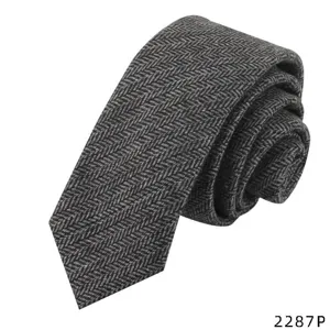 Classic grey herringbone necktie for men, stylish business casual formal tie for daily wear.