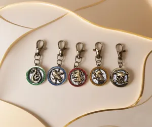 Vintage animal pocket watch keychain mini quartz watch detail view showcasing unique designs.