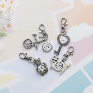 Simpatico portachiavi orologio tasca bici metallo moda ciondolo cartone animato