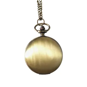 Classico orologio da tasca vintage in bronzo con catena per uomini, donne e splendidi regali.