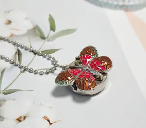 Butterfly pocket watch portable nurse watch cute gradient enamel pendant watch keychain