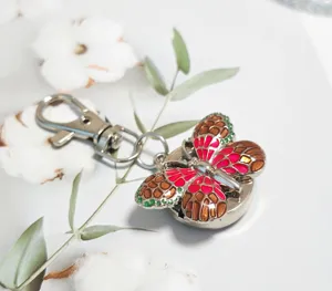 Butterfly Pocket Watch Keychain Portable Nurse Fob Watch Bag Pendant Charm Gift