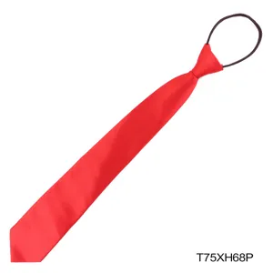 Close-up detail shot of red zipper necktie for men, easy wear design accessory.