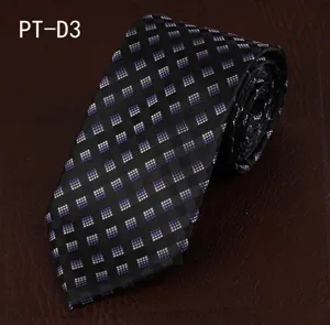 Men's formal business necktie with purple and white checkered pattern, ideal for wedding and suit.