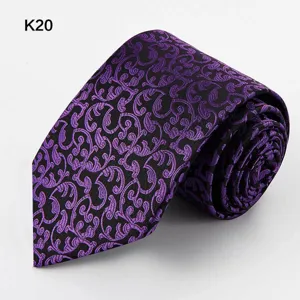 Men Classic Business Necktie Polyester Jacquard Striped Formal Tie For Wedding Business Office Suit