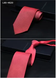Men's Silk Tie Business Formal Striped Jacquard Necktie Red Wedding Groom Wear Accessory