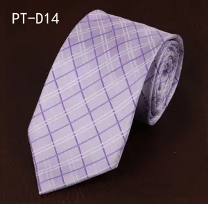 Purple plaid men formal business necktie for wedding and office wear wedding groom gift style