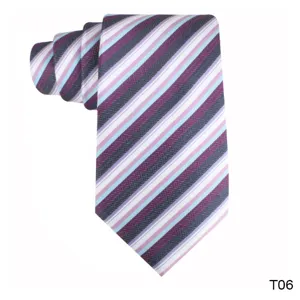 Men's striped jacquard polyester necktie for business casual daily wear and office outfits.