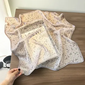 Women Mulberry Silk Scarf Floral Printed Vintage Square Scarf Elegant Neck Scarf For Ladies Fashion Accessories