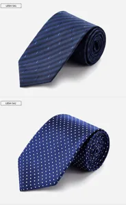Close-up detail of rolled silk neckties in striped and polka dot patterns for formal wear.