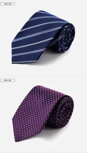 Premium silk tie set featuring classic striped and dotted designs for business formal wear.