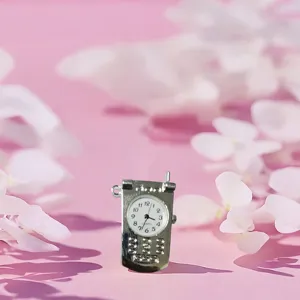 Cartoon Flip Phone Pocket Watch Cute Nurse Watch Student Portable Keychain Hanging Ornament Alloy Quartz Watch
