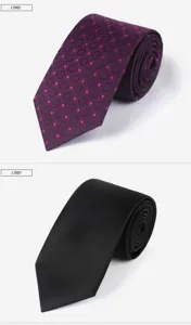 Klassische 7cm Herren Business Polyester Krawatte, ideal fuer Anzuege und formelle Anlaesse.