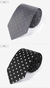 Herren Business Polka Dot Krawatte 7cm formeller Anzug Schlips Polyester Seide Detailbild