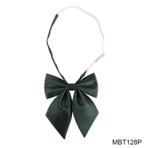 Dark green JK bow tie with white adjustable strap, perfect for school uniform and daily wear.