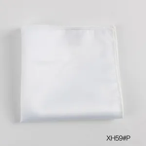 Witte pochet voor heren pak formele zakdoek polyester zijde bruiloft vierkante sjaal