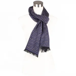 Women Silk Scarf Long Jacquard Tassel Scarves Winter Warm Fashion Geometric Plaid Print Neck Scarf Accessories