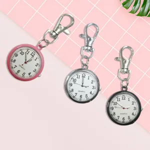 Portable quartz keychain nurse watch, mini pocket watch for students and medical staff.