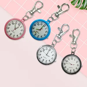 Portable quartz pocket watch with keychain for students and nurses, mini compact design.