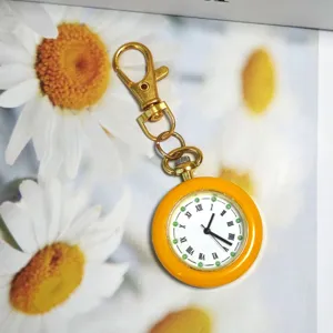 Orologio da tasca portachiavi colore macaron mini orologio al quarzo stile pendente