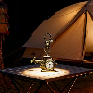 Retro Hubschrauber Taschenuhr Schlüsselanhänger, vintage bronze Metall Hängeuhr Geschenk Camping.