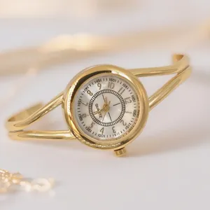 Montre quartz jonc or élégante montre bracelet minimaliste pour femme mode quotidienne