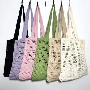Damen Retro Gestrickt Hohl Ausgeschnitten Umhängetasche Koreanischer Stil Minimalistische Offene Handtasche Lässige Häkeln Einkaufstasche Für Den Täglichen Urlaub Reisen