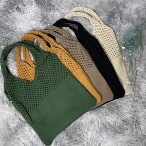 Gestreickte Umhängetasche lässige Retro große Kapazität Handtasche für Damen Alltag
