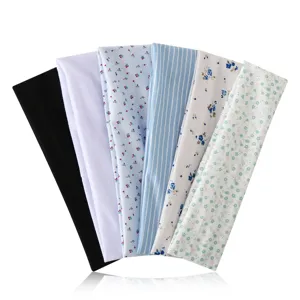 Set of 6 soft fabric hair bands, stretchy elastic sweatbands for yoga, running, and daily wear.