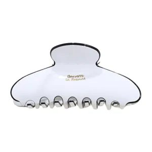 Minimalist elegant white black acetate hair claw clip classic large shark clip for styling