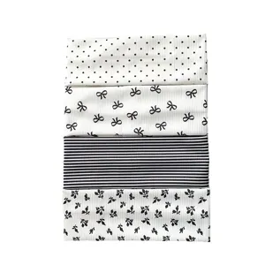 Black and white polka dot bow stripe leaf pattern elastic headband yoga sports hair band