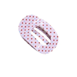 Molla per capelli ovale a pois chic elegante accessorio viola da donna alla moda