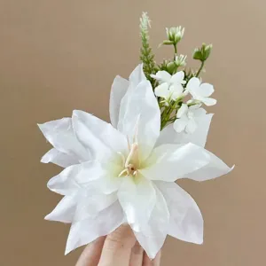 Weißer künstlicher Blumen Haarnadel eleganter floraler Haarschmuck für charmantes Alltagsstyling