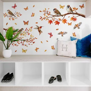 Adhesivo de pared rama de arbol ave otofono para sala de estar dormitorio detalle