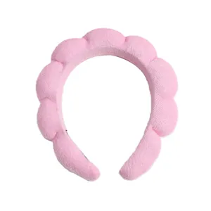 Bandeau éponge rose en forme de nuage pour soin du visage maquillage doux cheveux femme