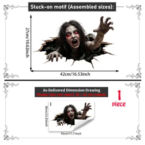 Halloween 3D bloody ghost wall sticker spooky holiday home decor self-adhesive sticker