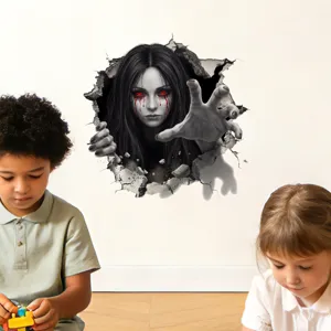 Halloween broken wall ghost wall sticker spooky 3D wall decal for home bedroom decor