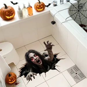 Halloween 3D scary ghost floor sticker waterproof self-adhesive wall decal home party decor