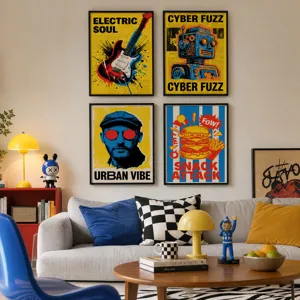 Conjunto de pósters de arte pop moderno decoración de pared lienzo salón dormitorio interior