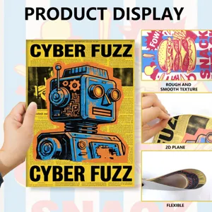 Pintura de rollo de arte de robot cyberpunk, tierra de diatomeas, arte de pared flexible.