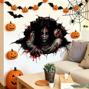 Halloween scary ghost wall sticker 3D bloody mural for living room bedroom home decor