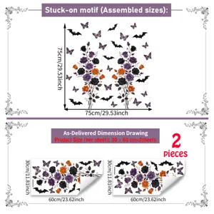Halloween Wandaufkleber Rosen Fledermäuse Schmetterlinge abnehmbar DIY Wandtattoos