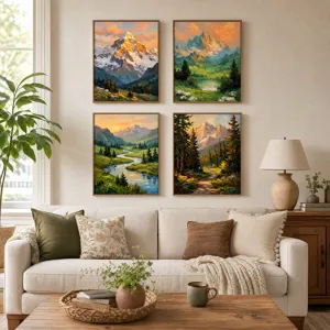 Landschap Scenarie Canvas Kunst Print Kern Zonder Lijst Getextureerde Decoratieve Schilderij Voor Woonkamer Slaapkamer Muur Decor