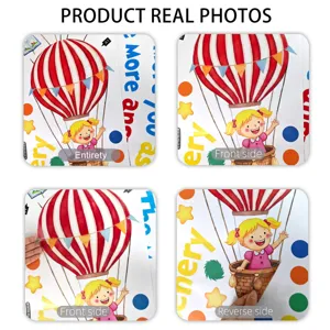 Cartoon girl hot air balloon wall sticker for kids bedroom living room home decor