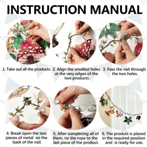 Manual de instrucciones detallado que muestra el montaje paso a paso para la pegatina de pared.