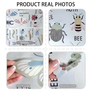 Cartoon DIY insect English wall sticker for kids room home decor self adhesive decals.