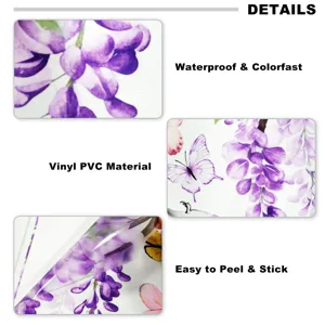 Wasserdichter Vinyl Wisteria Schmetterling Wandaufkleber für Wohnzimmer Schlafzimmer.
